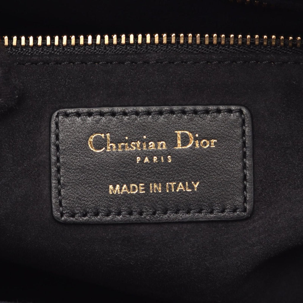 Dior Handbag Lady Dior Cannage 2-Way Black Leather Tote
