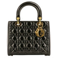 Dior Lady Cannage Patent Handbag Black