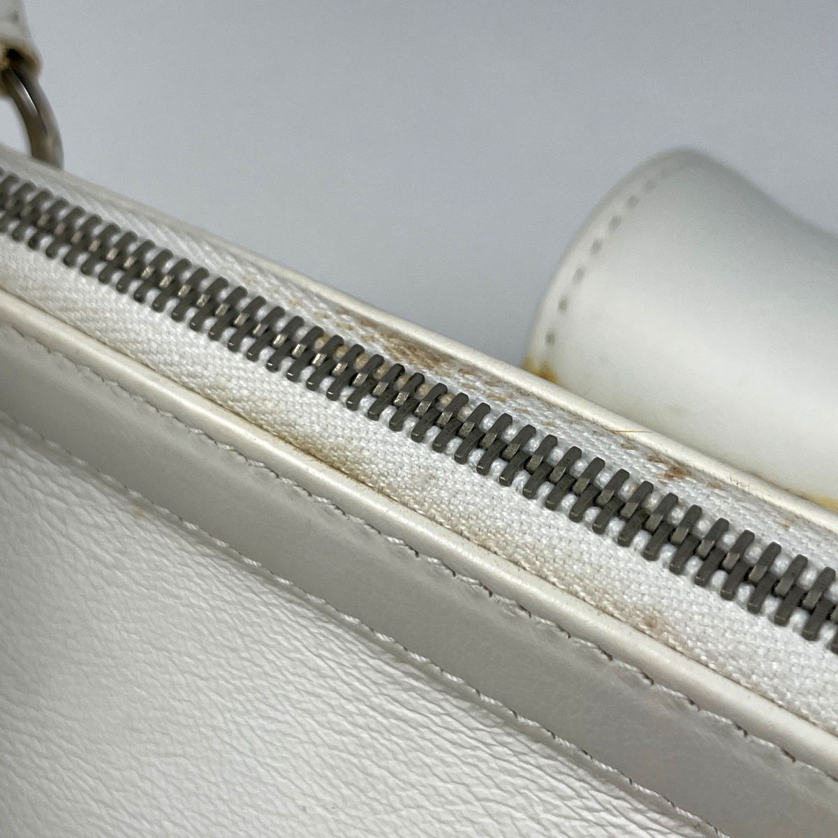 Dior Logo Handbag Flight Line Leather White