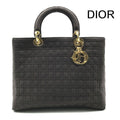 Dior Lady Cannage Nylon Hand Purse Brown