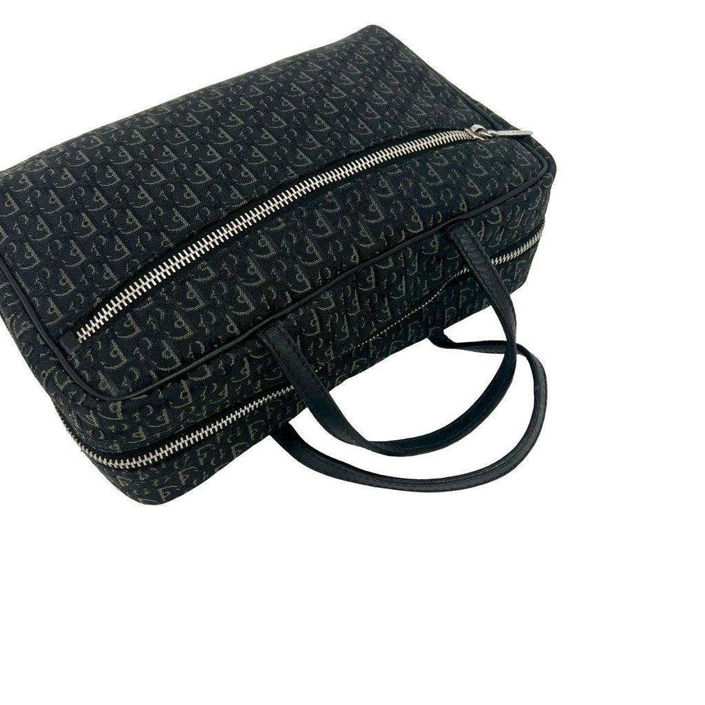 Dior Trotter Canvas Leather Mini Boston Bag Black