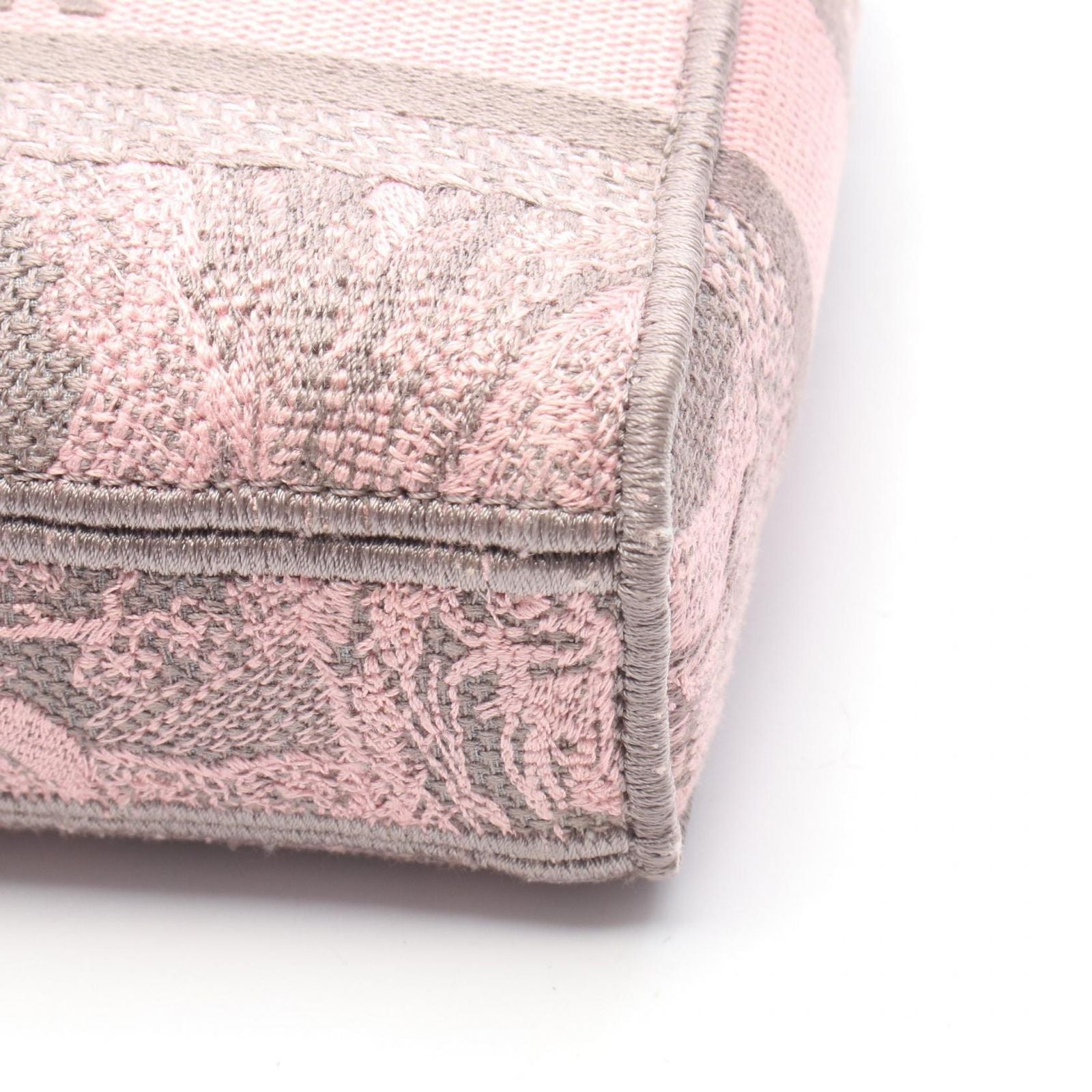 Dior Handbag Lady D-Joy 2-Way Pink Gray Canvas