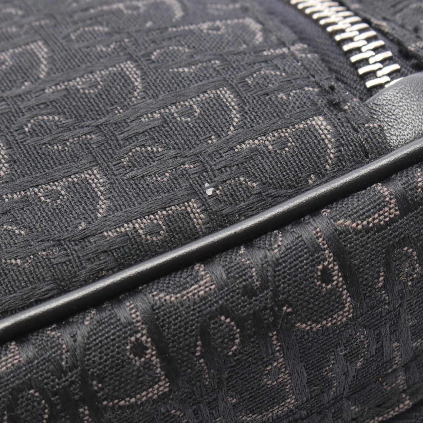 Dior Handbag Street Chic Trotter Black Canvas Leather