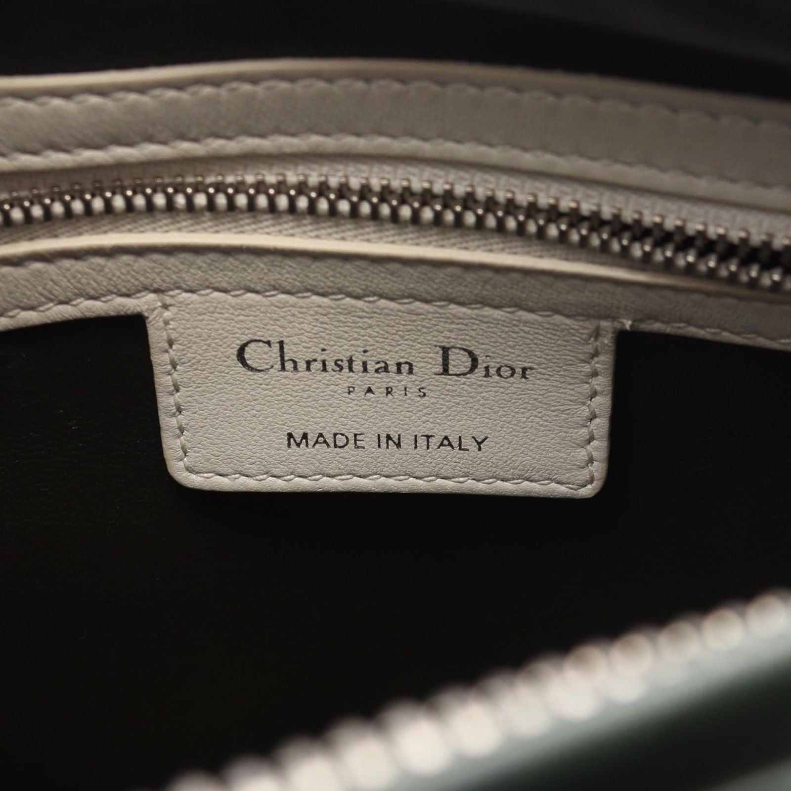 Dior Handbag Lady Dior Cannage Light Blue Ivory Green Leather Tote