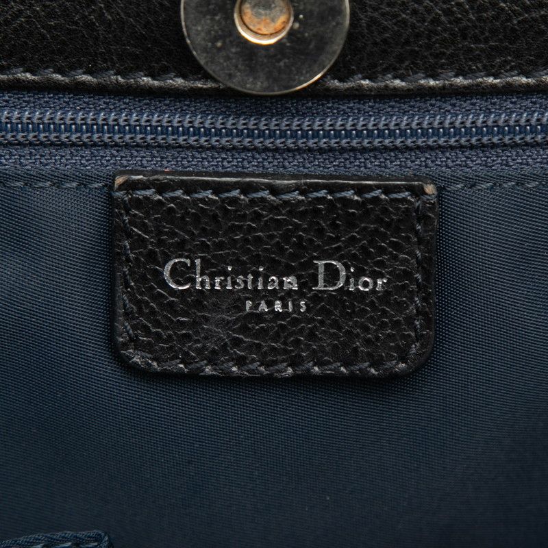 Dior Flight Line Trotter Handbag Gray Orange Denim Leather