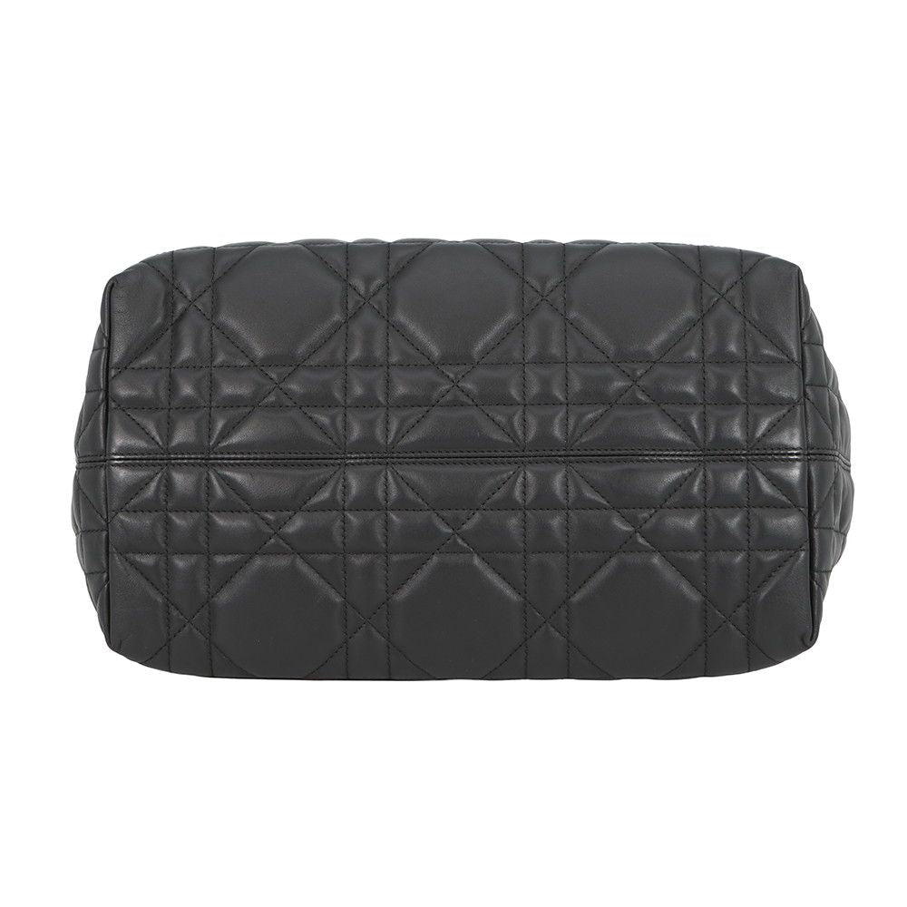 Dior Handbag Macro Cannage Toujour Leather Black
