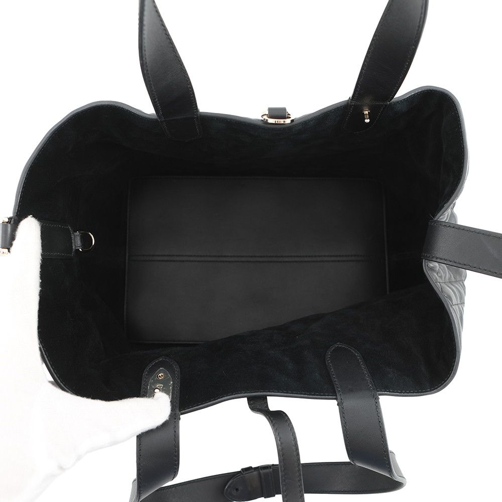 Dior Handbag Macro Cannage Toujour Leather Black