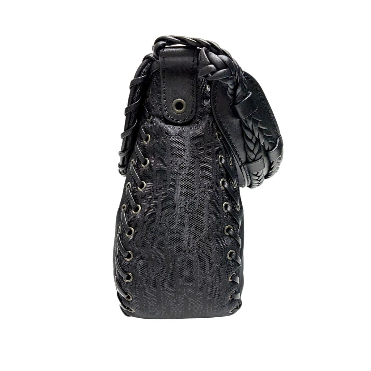 Dior Handbag Shoulder Whipstitch Leather Hobo Full Lace