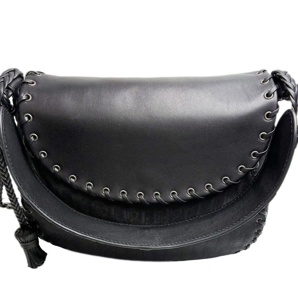 Dior Handbag Shoulder Whipstitch Leather Hobo Full Lace