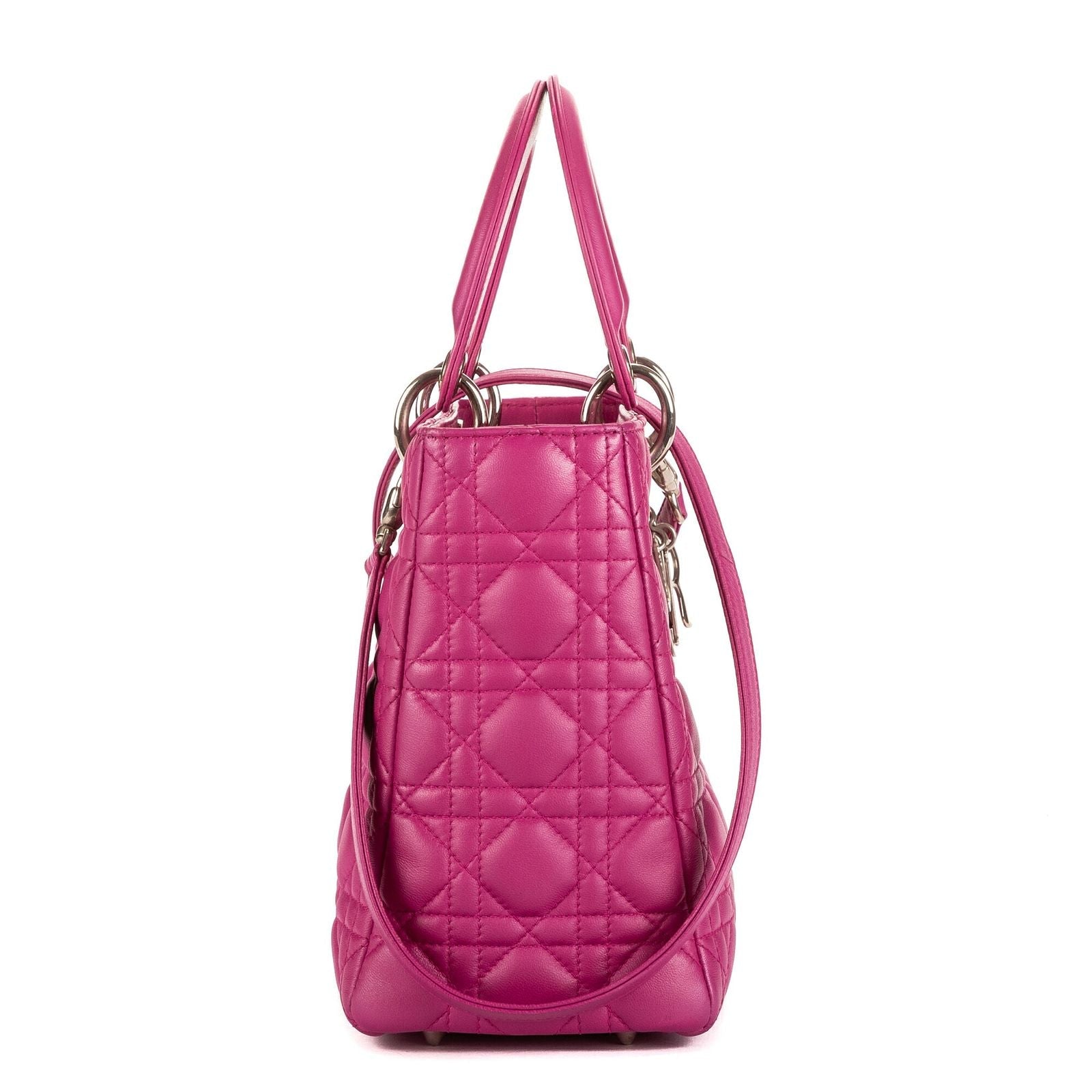 Dior Lady Dior Fuchsia Cannage Quilt Handbag