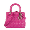 Dior Lady Dior Fuchsia Cannage Quilt Handbag