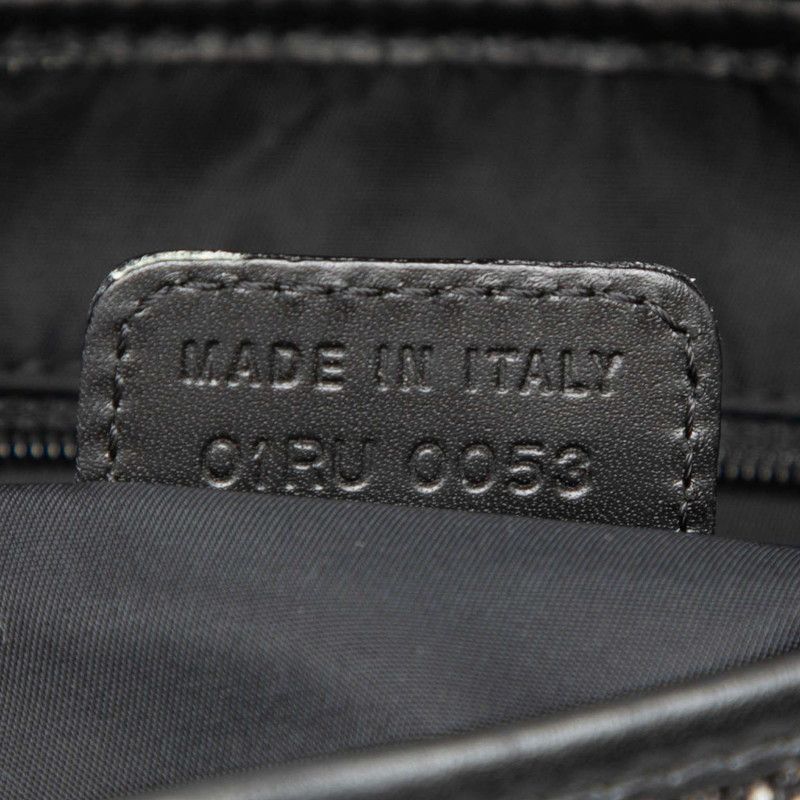 Dior Trotter Saddle Handbag Shoulder Black Gray Canvas Leather