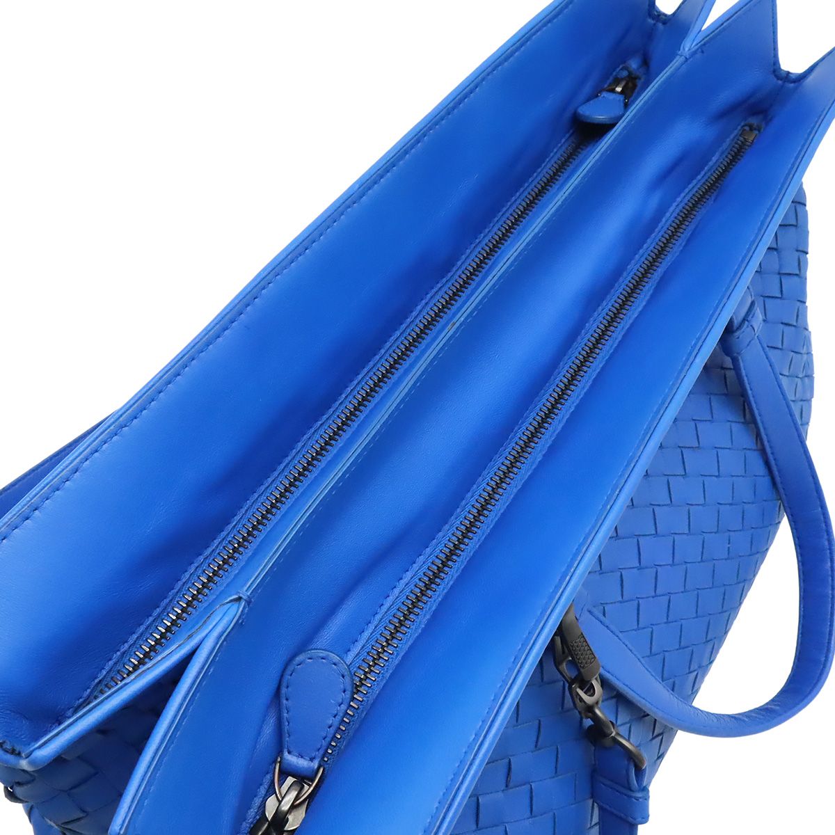 Bottega Veneta 2-Way Tote Shoulder Bag Leather Blue