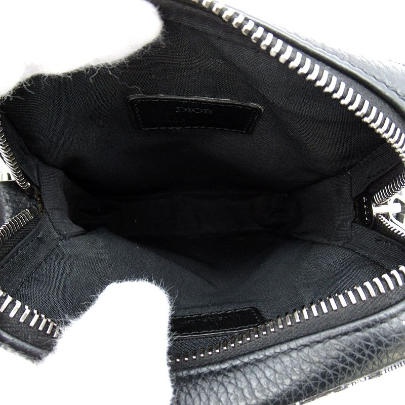 Dior Oblique Messenger Pouch Jacquard Handbag Navy Gray Beauty