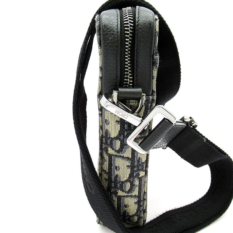 Dior Oblique Messenger Pouch Jacquard Handbag Navy Gray Beauty