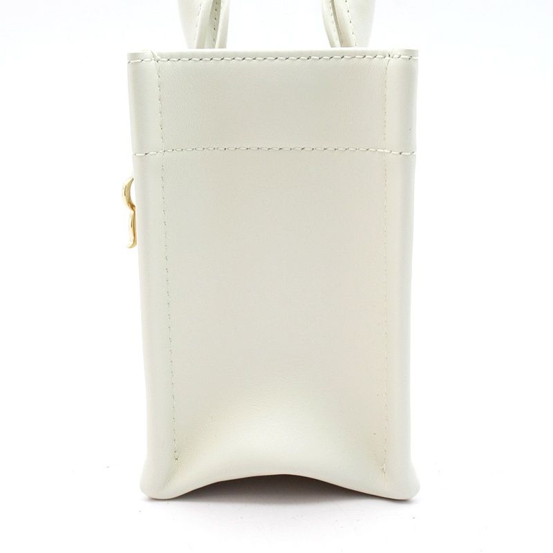 Dior Book Tote Mini Macro Cannage Calfskin Handbag Lattewhite