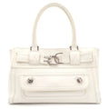 Dior Handbag White Leather Silver
