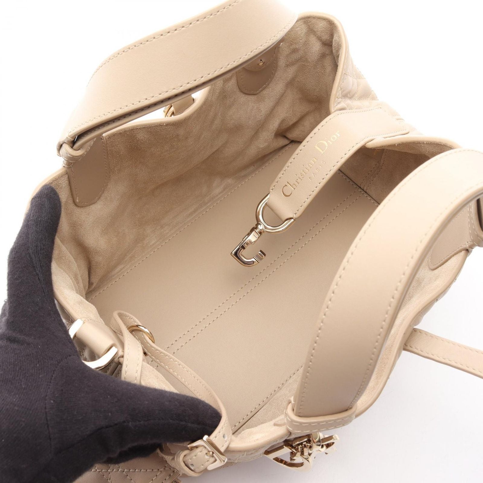 Dior Handbag Toujours Bag Small Beige Leather