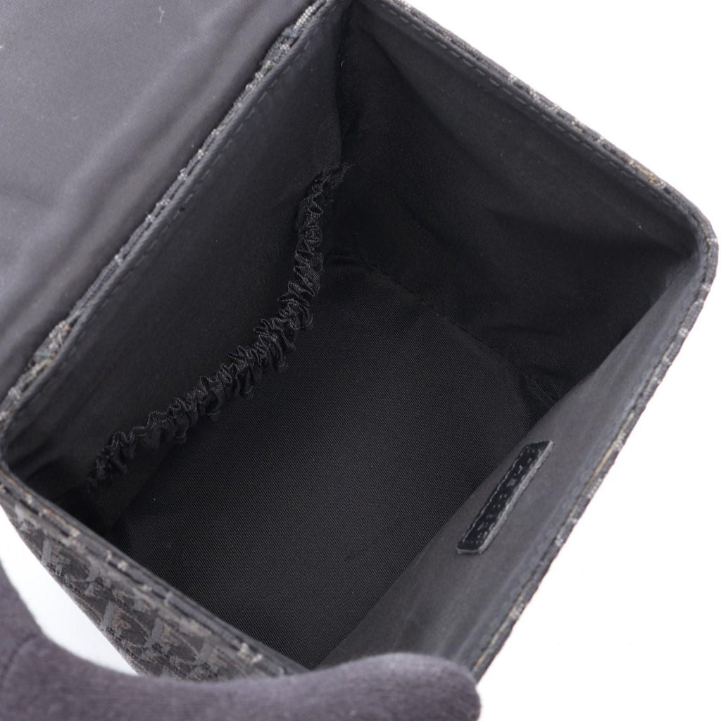 Dior Handbag Street Chic Trotter Black Canvas Leather Vanity