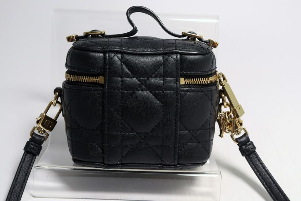 Dior Cannage Lambskin Shoulder Vanity Bag Handbag