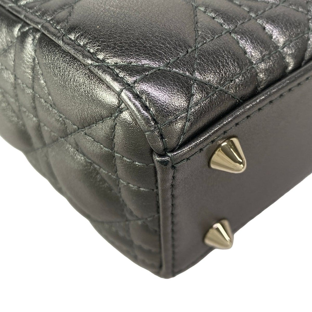 Dior Handbag Lady MY Abcdior Bag Small Metallic Gray