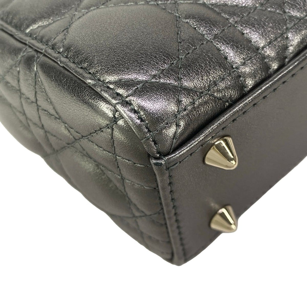 Dior Handbag Lady MY Abcdior Bag Small Metallic Gray