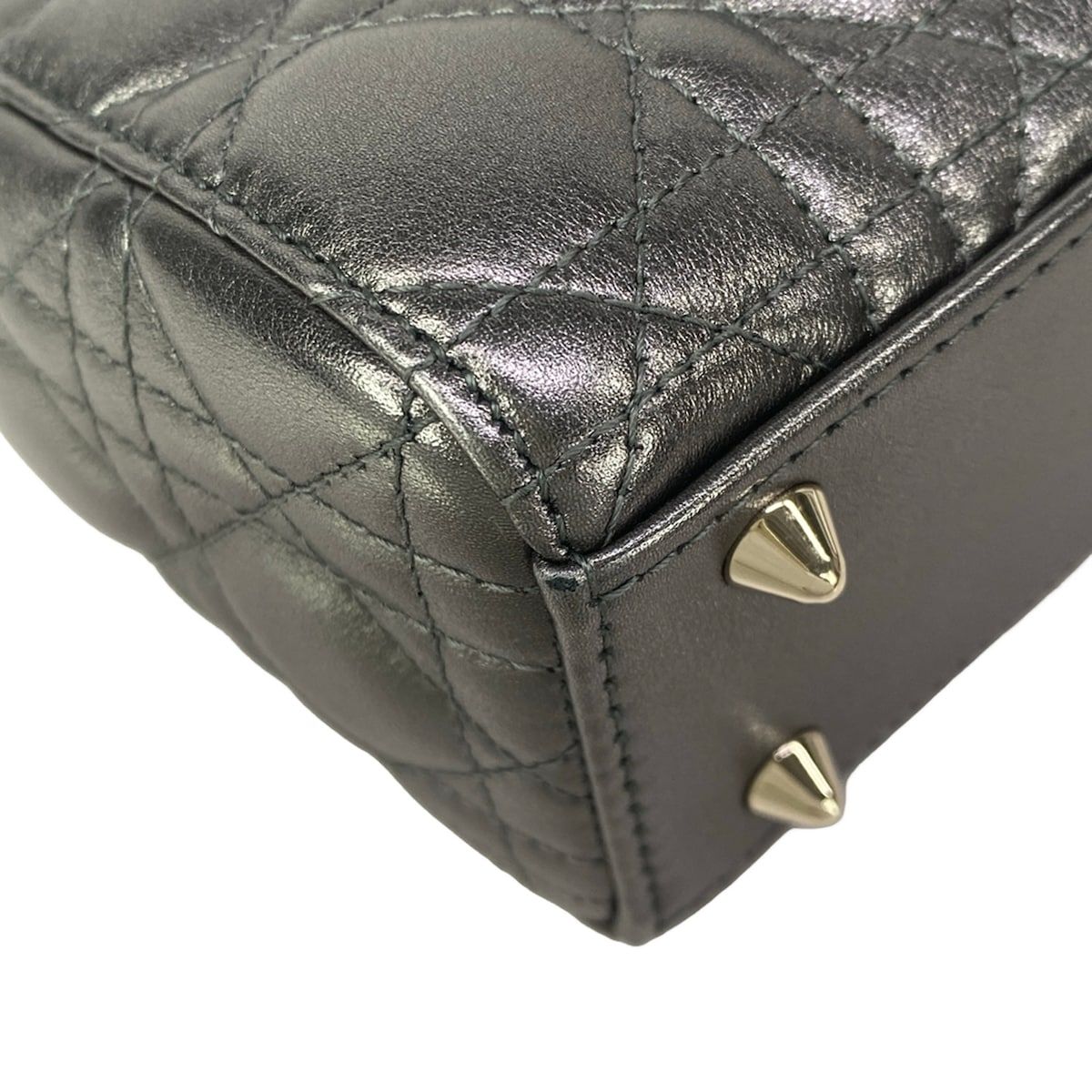Dior Handbag Lady MY Abcdior Bag Small Metallic Gray