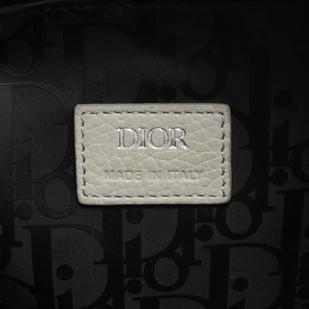 Dior Handbag Saddle Soft Bag 2-Way Gray Leather