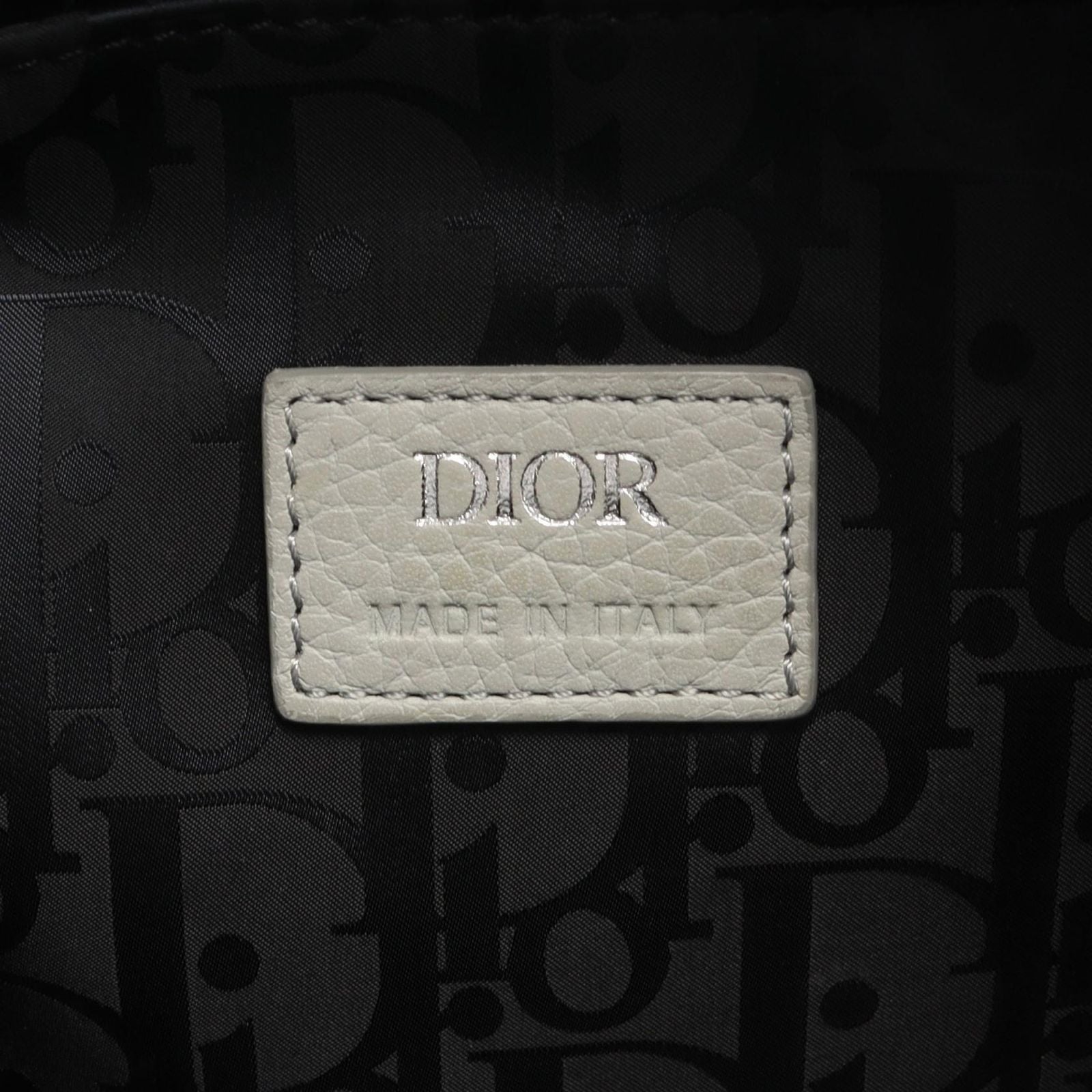Dior Handbag Saddle Soft Bag 2-Way Gray Leather