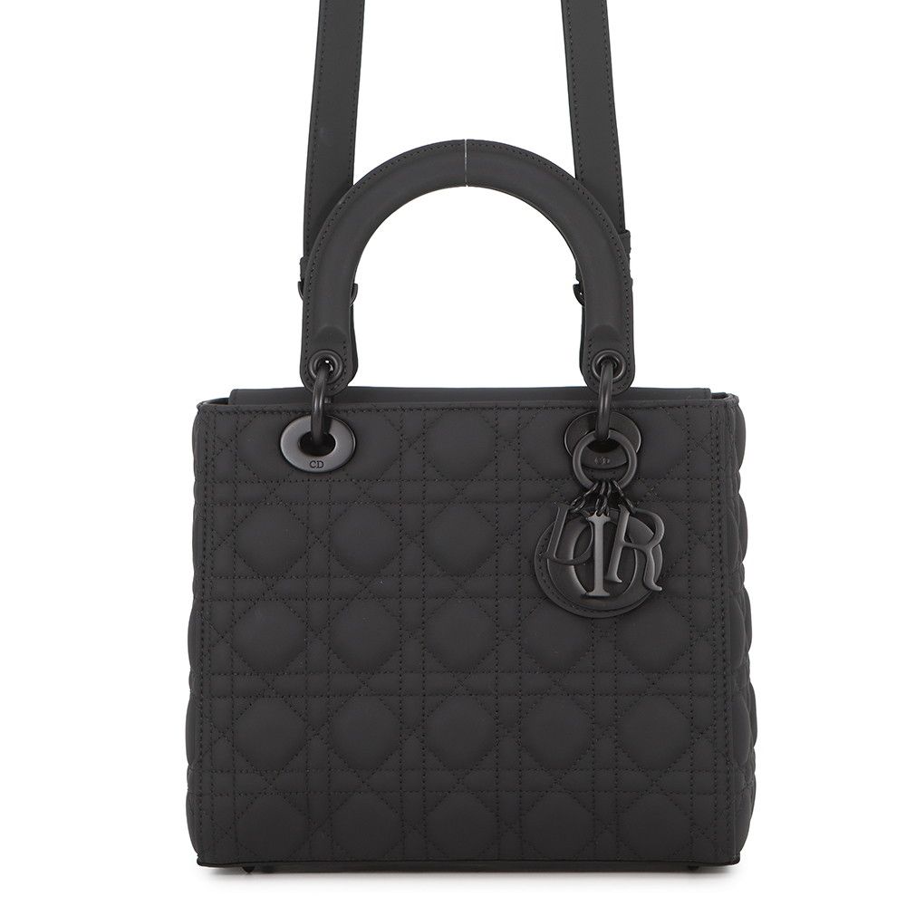Dior Handbag Lady Ultra Matte Calfskin 2-Way Shoulder Black