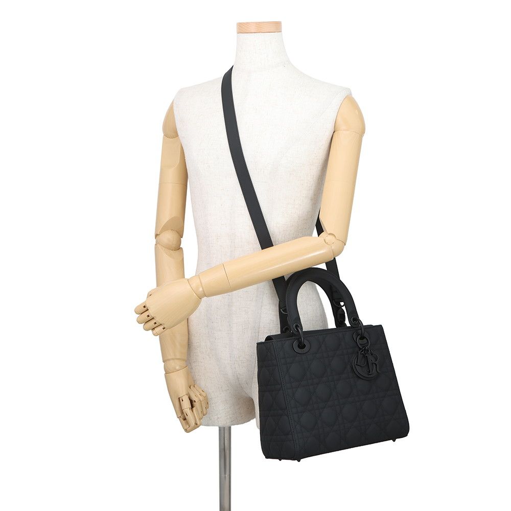 Dior Handbag Lady Ultra Matte Calfskin 2-Way Shoulder Black