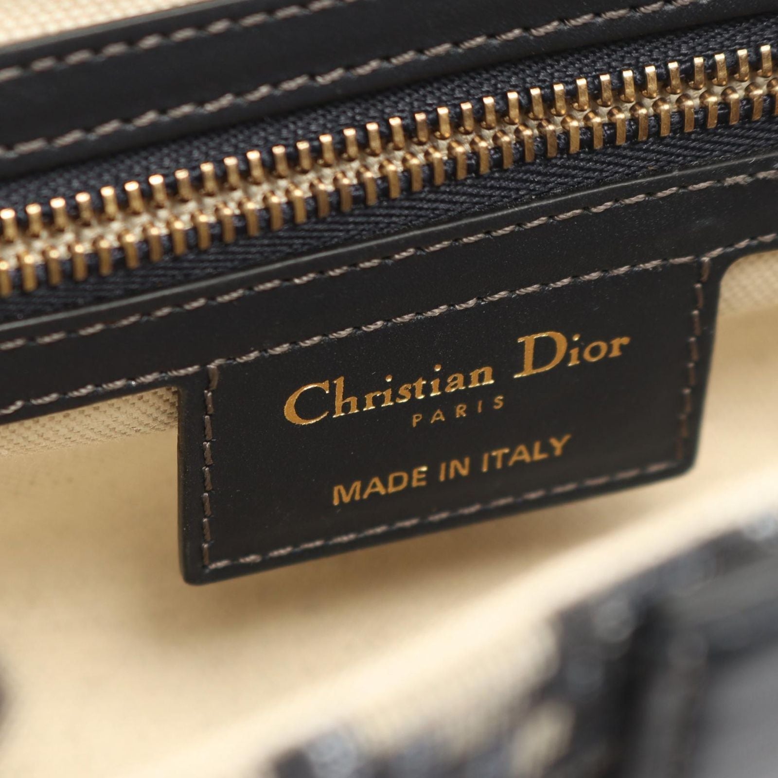 Dior Saddle Bag Oblique Jacquard 2-Way Navy Canvas Leather