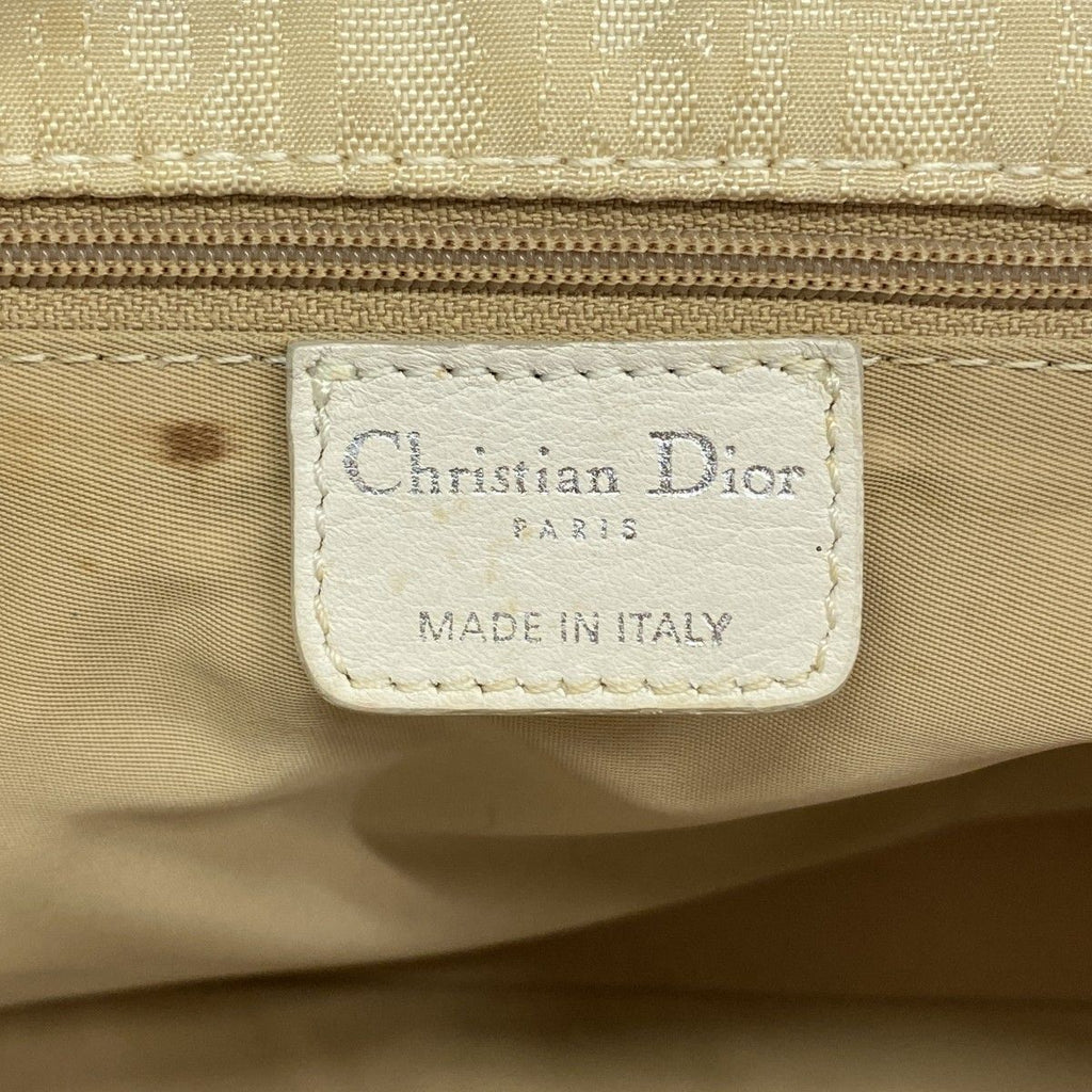 Dior Handbag Trotter Canvas Beige Silver