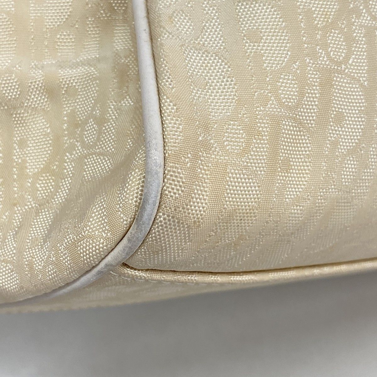 Dior Handbag Trotter Canvas Beige Silver