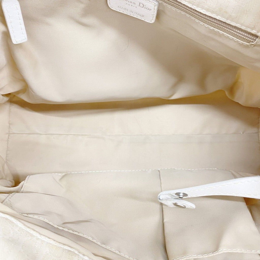Dior Handbag Trotter Canvas Beige Silver