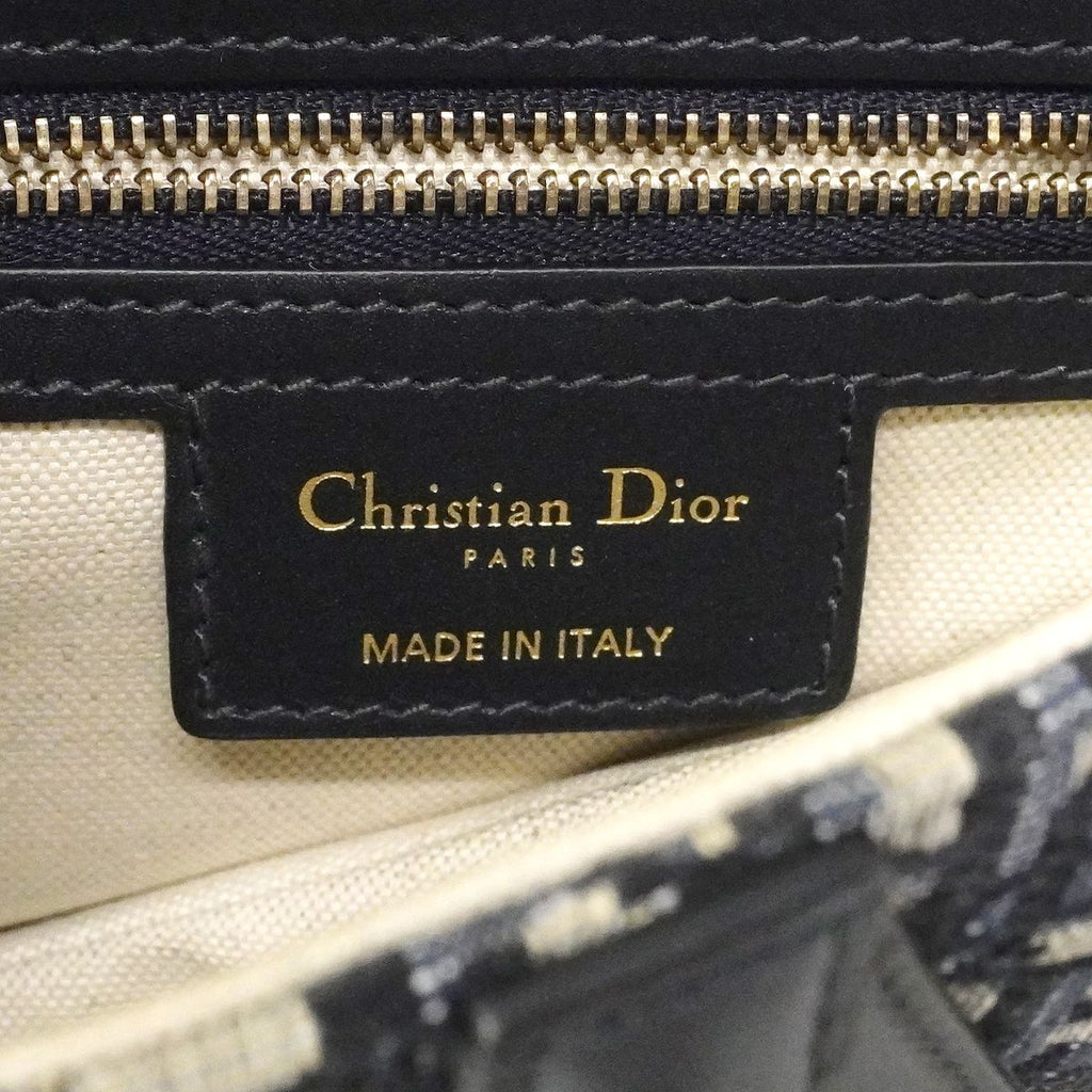 Dior Handbag Oblique Saddle Canvas Navy Gold
