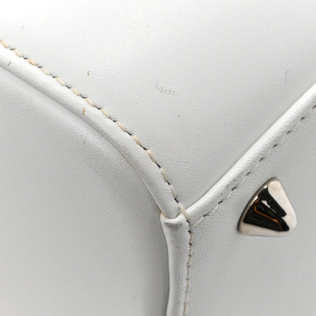Calfskin Patch Embellished Medium Lady Dior White