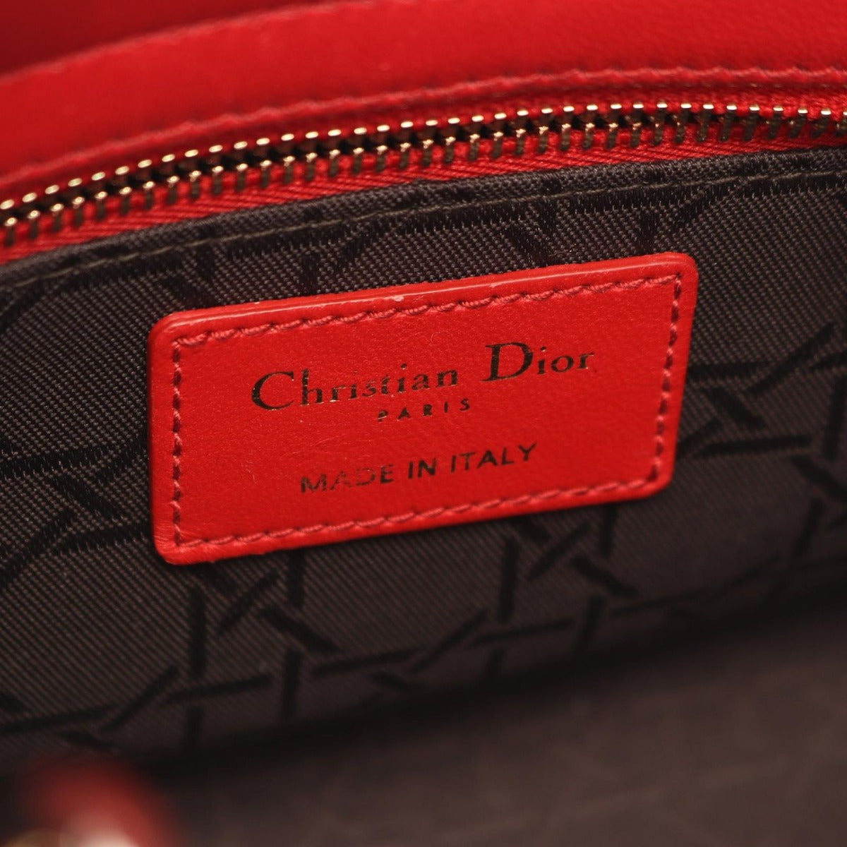 Dior Handbag Lady Dior MY Abcdior Small Cannage 2-Way Red Leather My Tote
