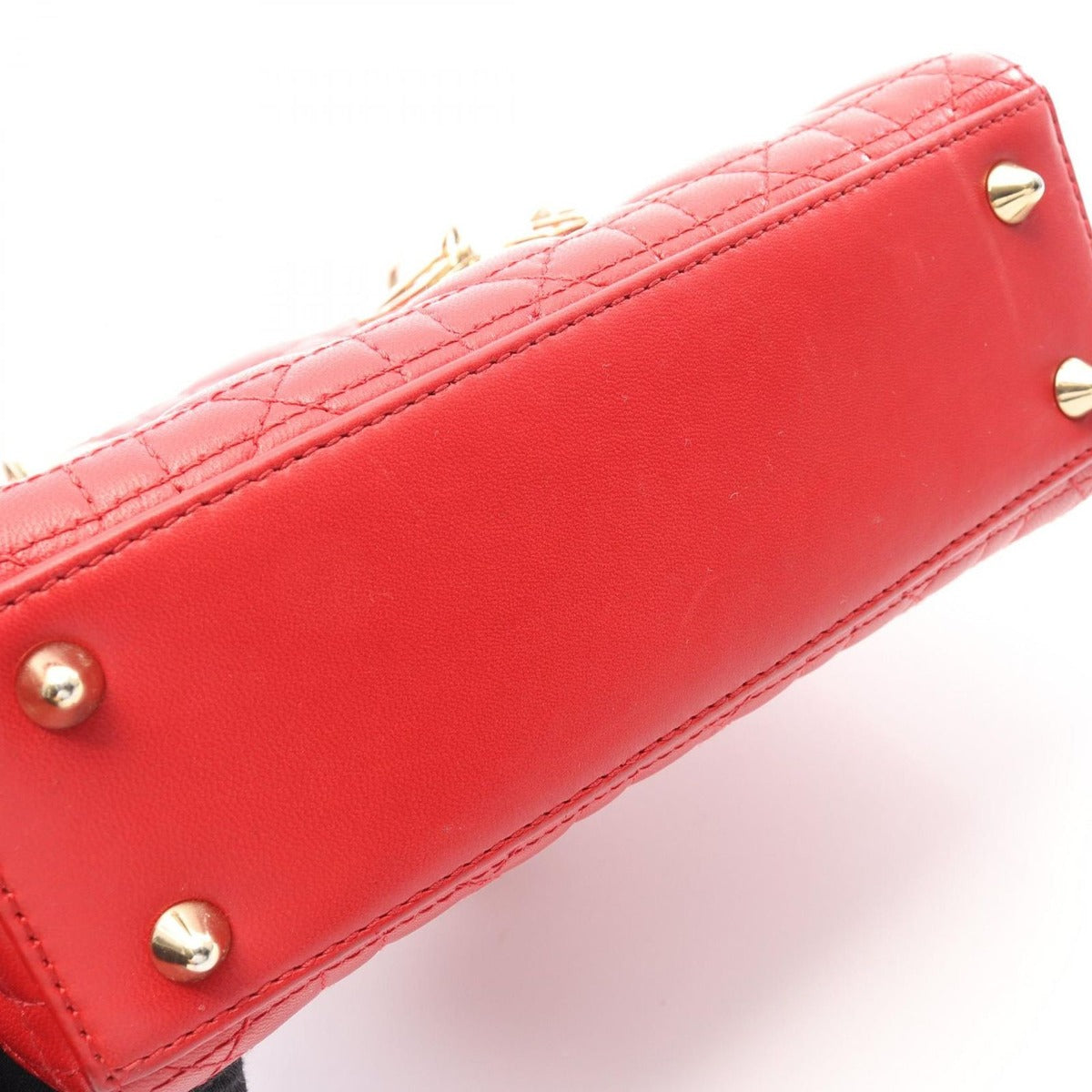 Dior Handbag Lady Dior MY Abcdior Small Cannage 2-Way Red Leather My Tote