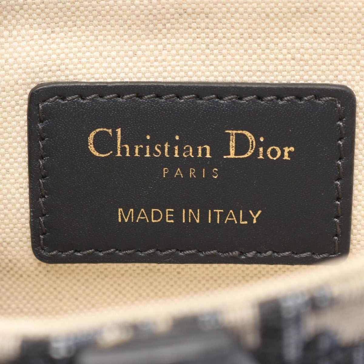 Dior Handbag Saddle Bag Mini Oblique Jacquard Navy Canvas Leather