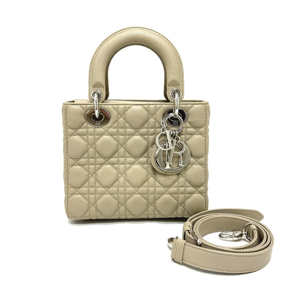 Dior Handbag leather beige Lady Dior Canage