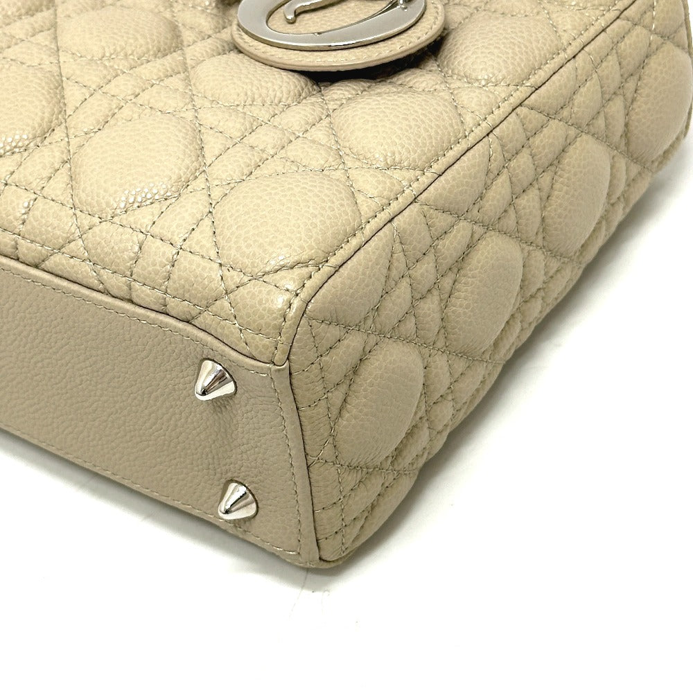 Dior Handbag leather beige Lady Dior Canage
