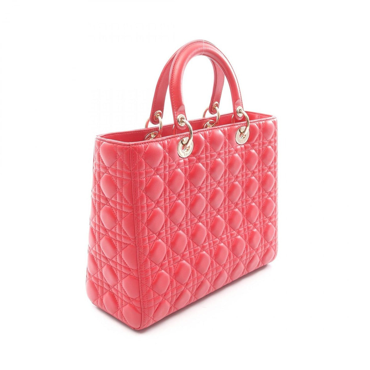 Dior Handbag Lady Large Cannage Red Leather