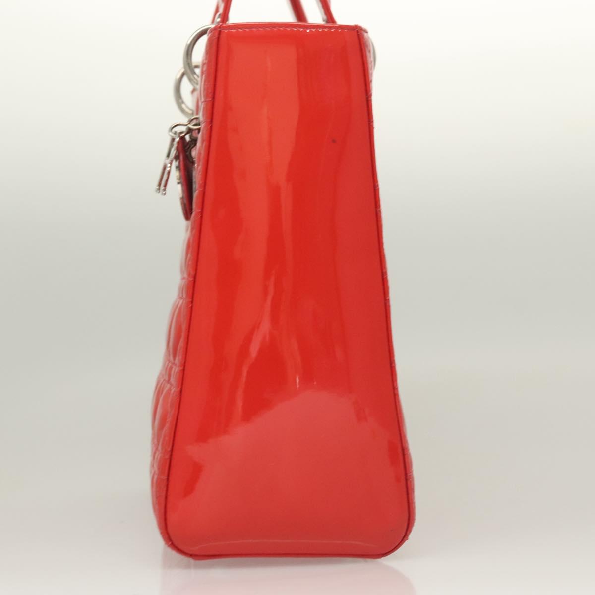 Dior Lady Dior Leather Red Handbag