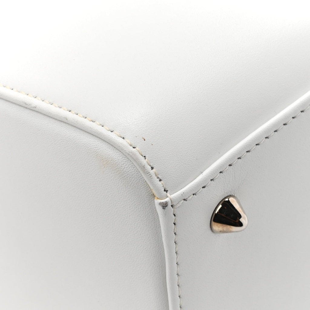 Calfskin Patch Embellished Medium Lady Dior White