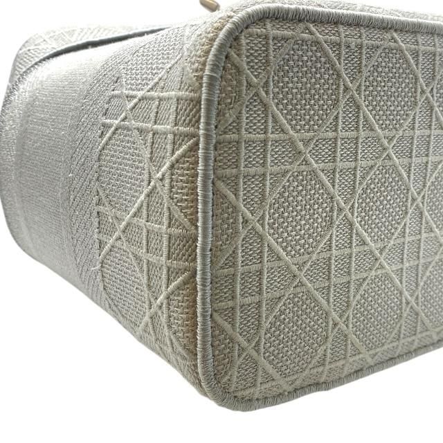Christian Dior Cannage Vanity Handbag Logo Canvas Gray
