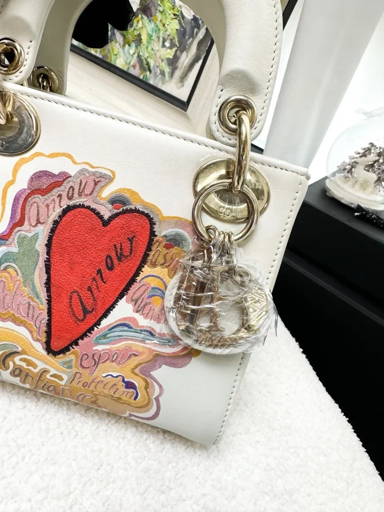 Dior Valentine's Day limited edition white Lady Dior bag