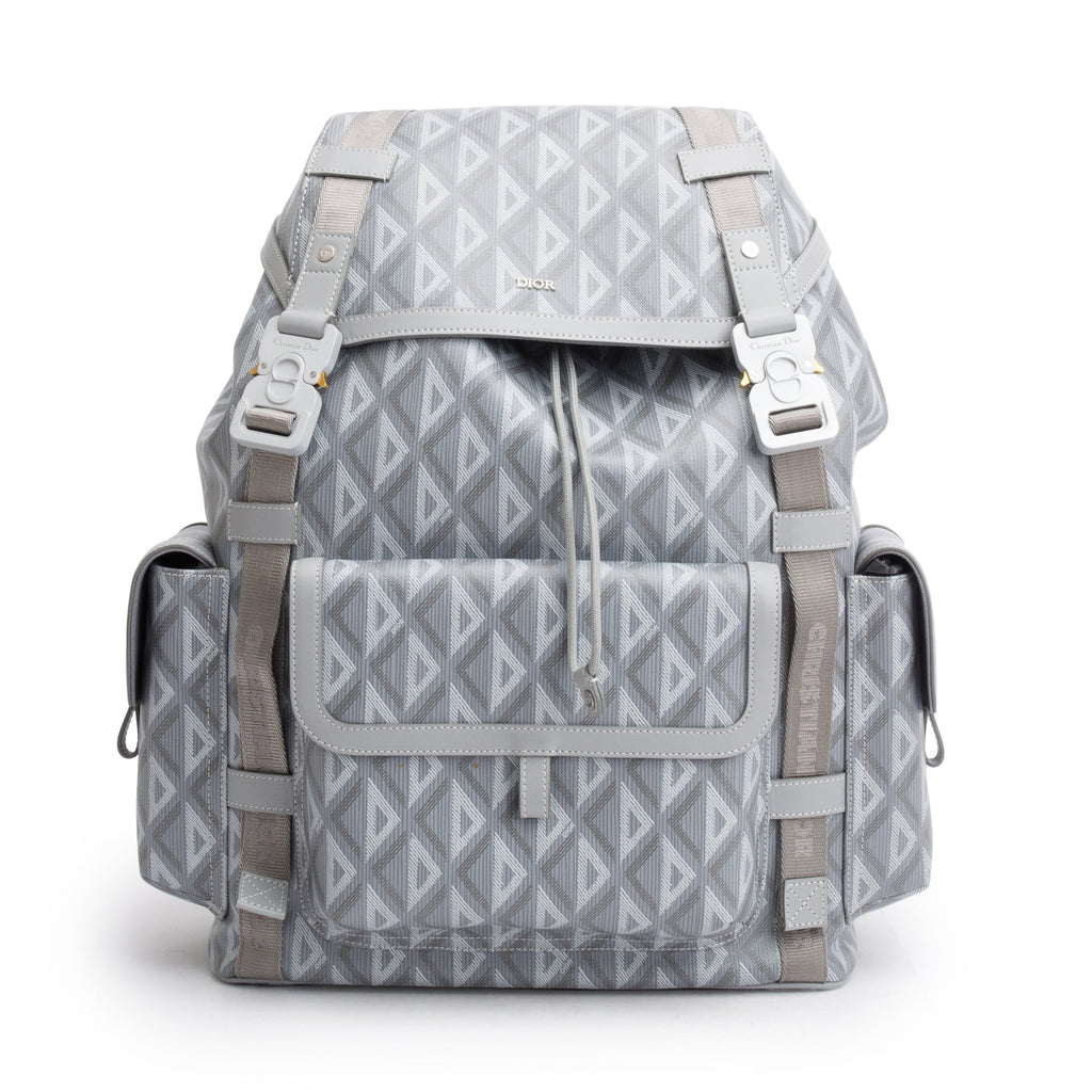 Christian Dior 2023 Grey Diamond Canvas Hit The Road Backpack