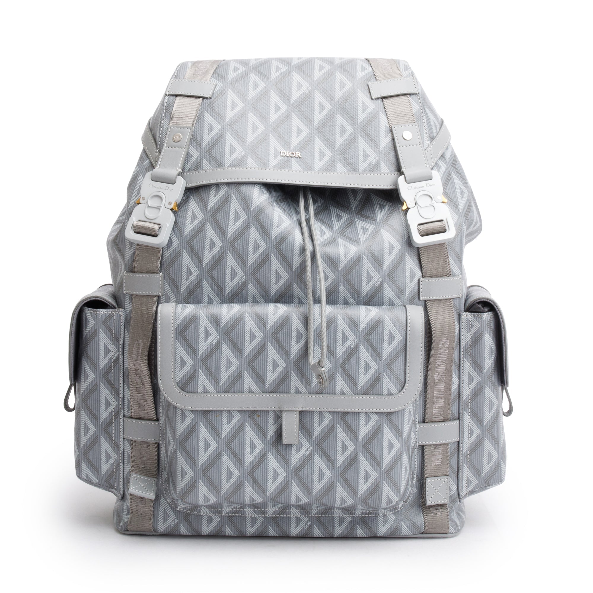 Christian Dior 2023 Grey Diamond Canvas Hit The Road Backpack