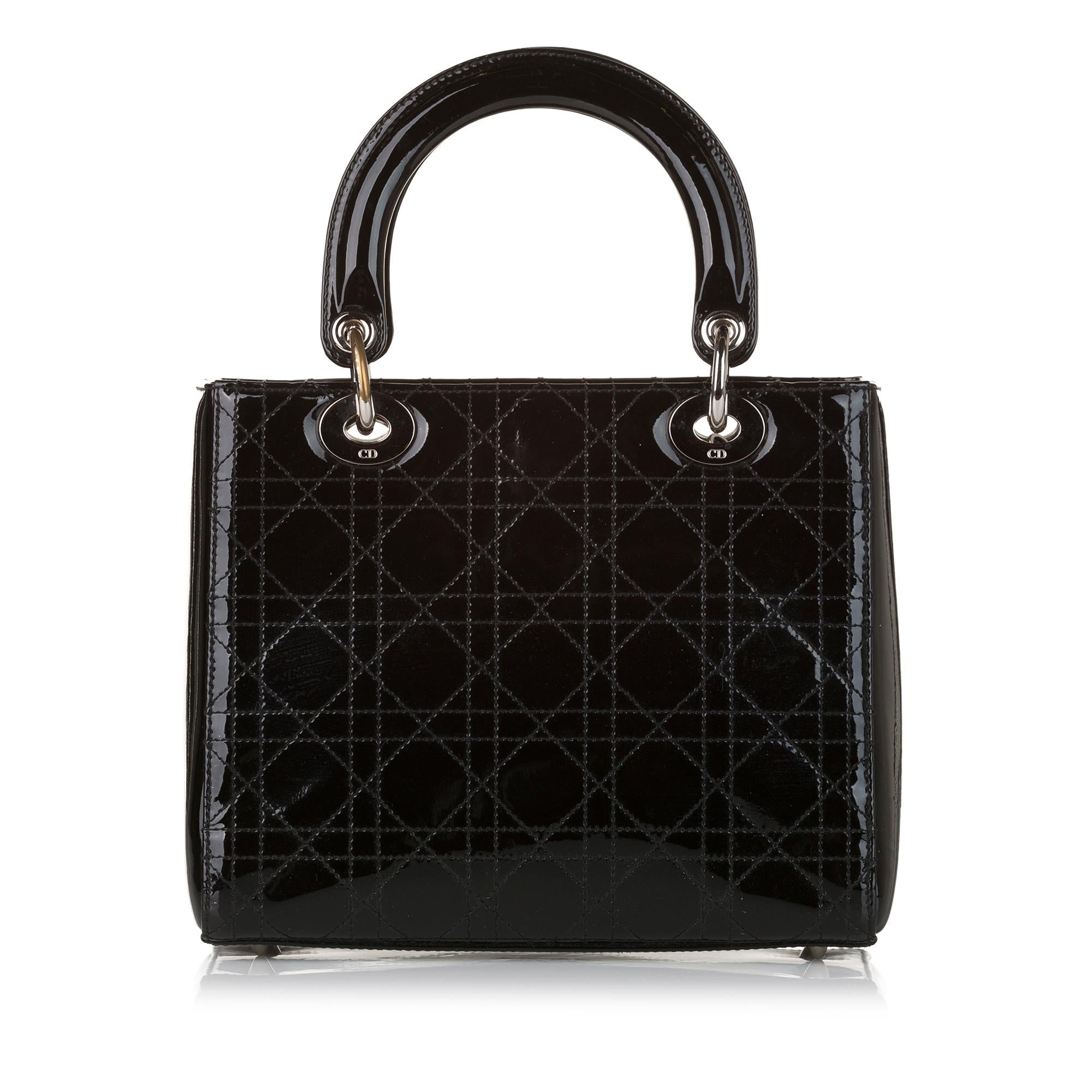 Dior Cannage Stitch Dior Patent Leather Handbag (SHG-a9Bh5T)